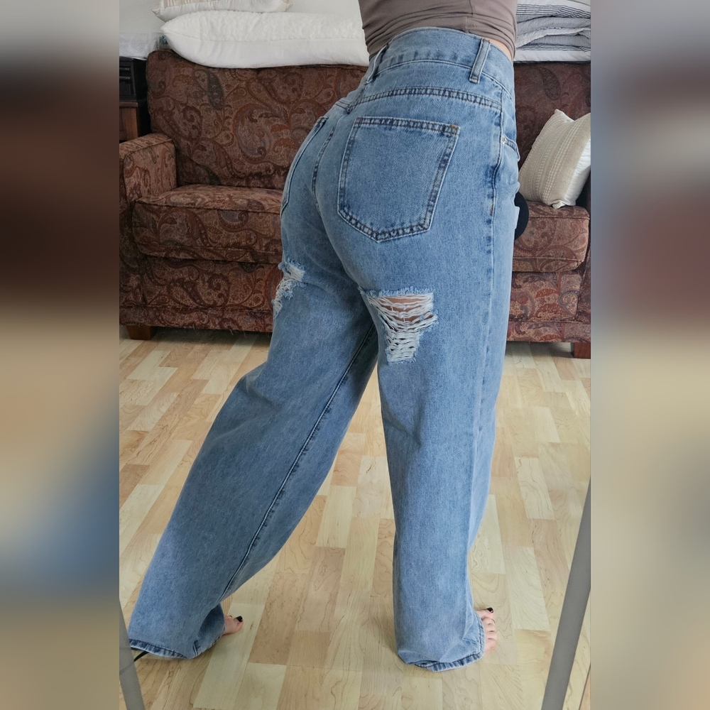 Whitefox Classic Blue Distressed Women Jeans
